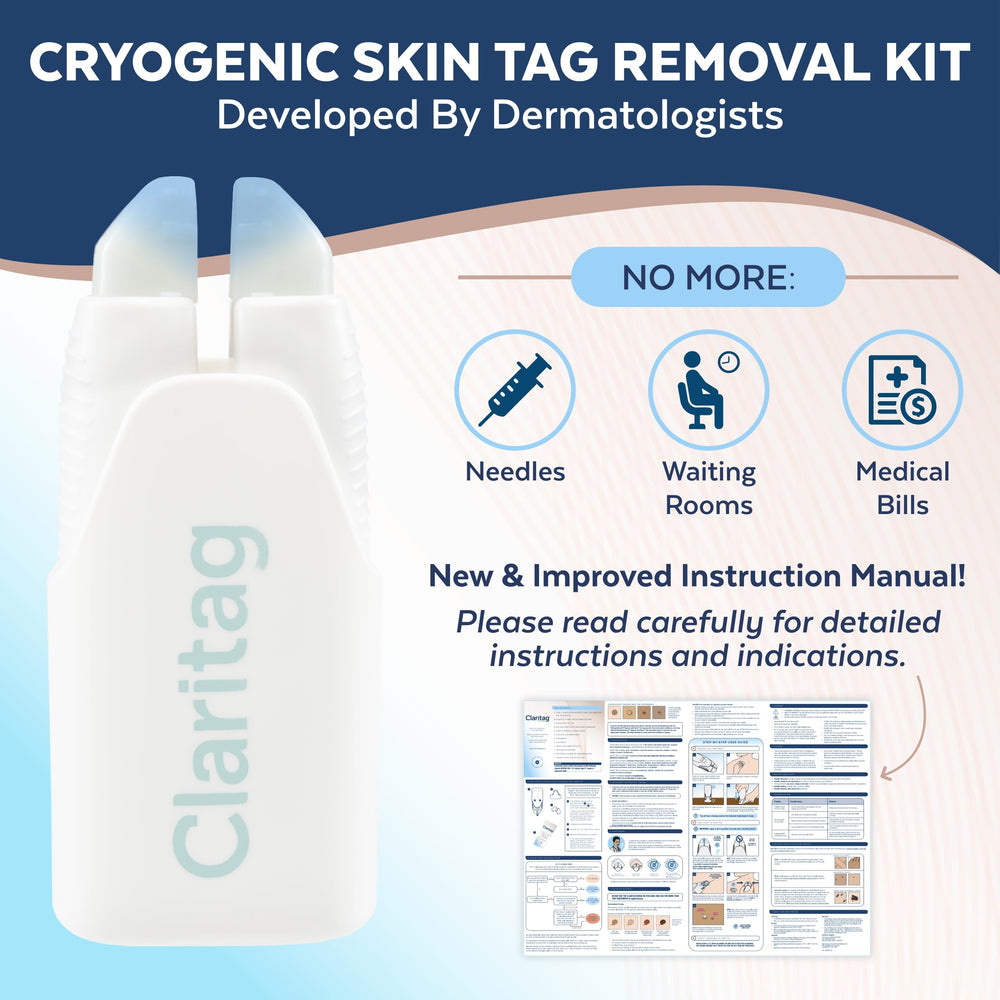 Close-up of progress showing tag-free skin within 7-14 days after treatment