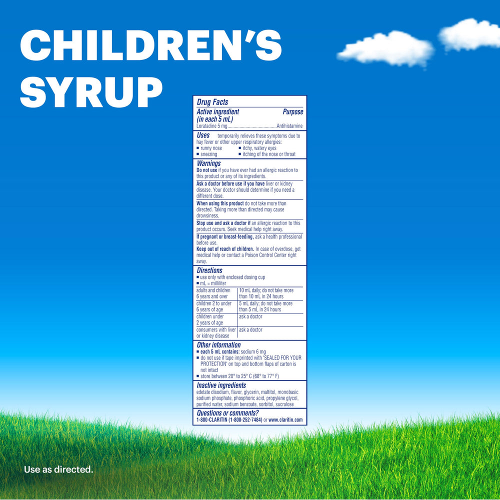 Claritin HSA/FSA eligible label note.
