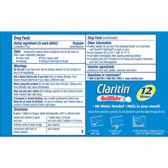 Claritin RediTabs dissolving tablet demonstrates water-free administration