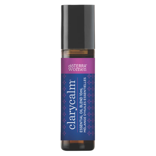 doTERRA Clary Calm essential oil bottle 10 ml on white background