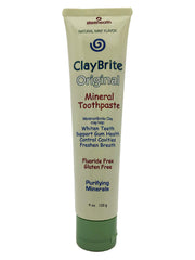 Claybrite Original Toothpaste Zion Health 3.2 oz tube front label