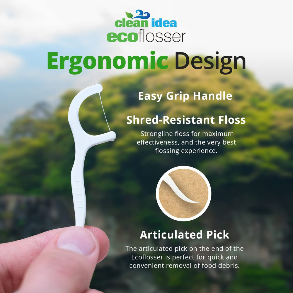 Shred-resistant ergonomic floss pick design