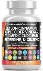 Bottle of Clean Nutra Ceylon Cinnamon & Apple Cider Vinegar 16-in-1 supplement