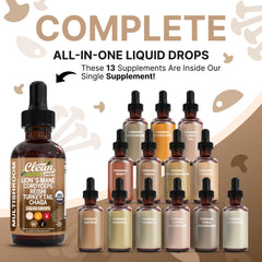 Clean Nutra Lions Mane liquid drops being poured for focused routine