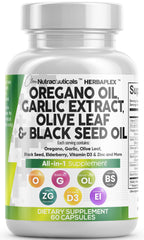 Product image: Clean Nutra Oregano Oil with Black Seed, Garlic, Olive Leaf and Elderberry capsules