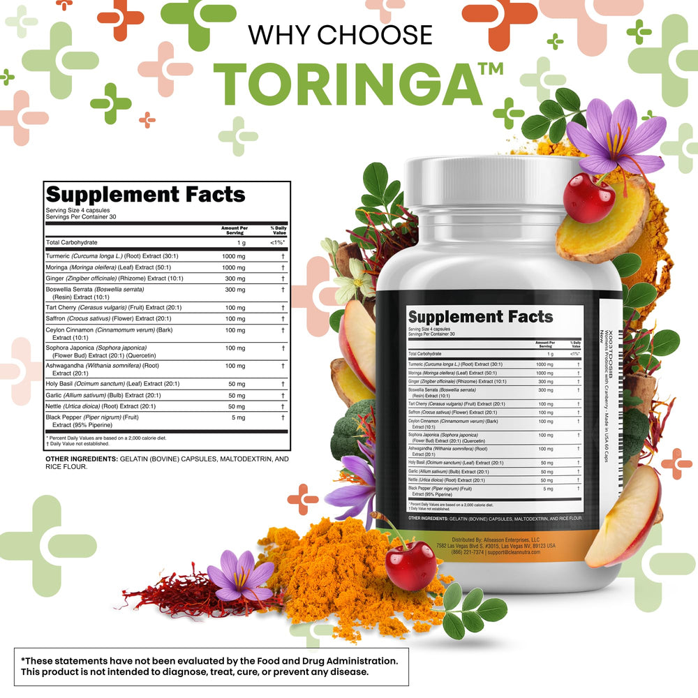 Bottle showing 4 capsule daily dosage