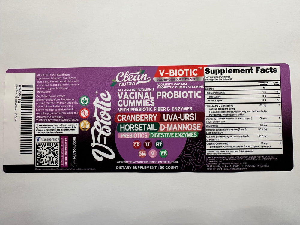 Daily-use gummy supplement for vaginal and urinary tract wellness
