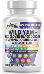 Clean Nutra Wild Yam Root Capsule bottle with herbs