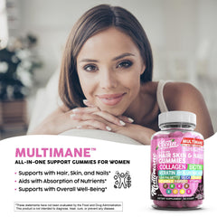 Packaged Clean Nutraceuticals Biotin Collagen Keratin Gummies bottle