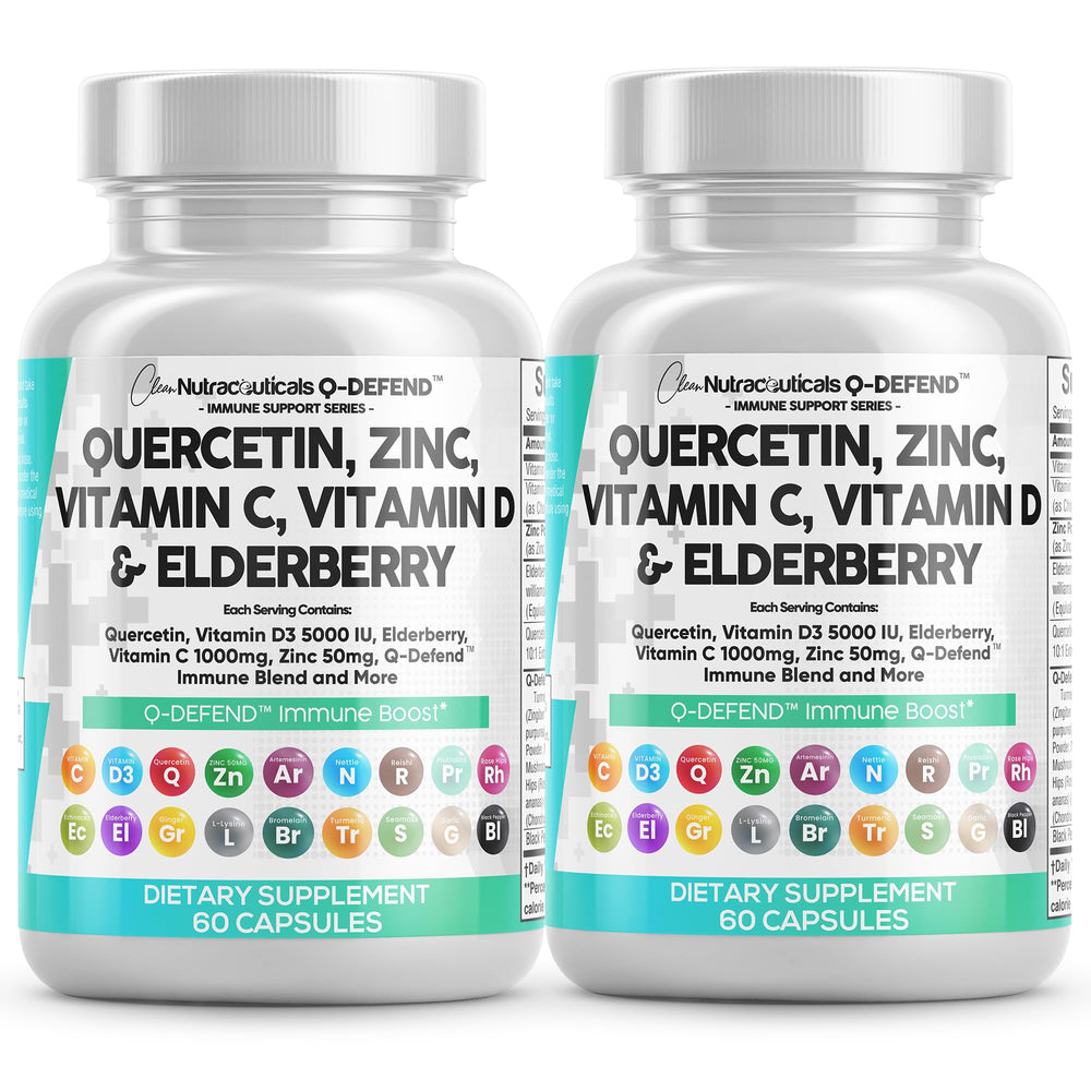 Front view of Clean Nutraceuticals immune support bottle
