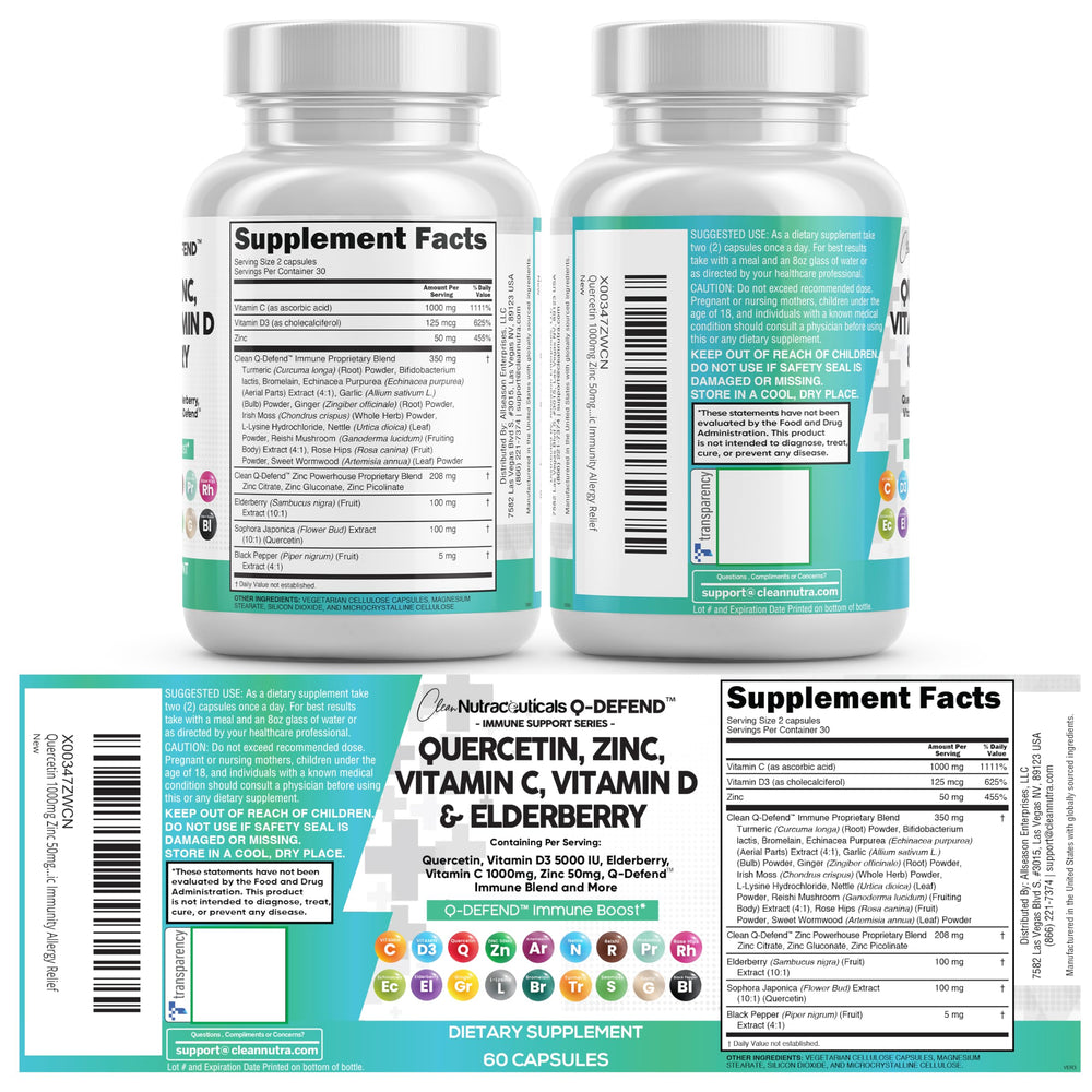Packaging front of Clean Nutraceuticals 60-count five-pack