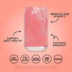 Close-up of Collagen Powder Beauty Blend packaging and flavor scoop