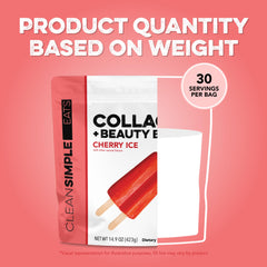 Serving scoop beside the Cherry Ice pouch for convenient daily use.