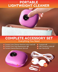 Lid open with case and cleaning solution