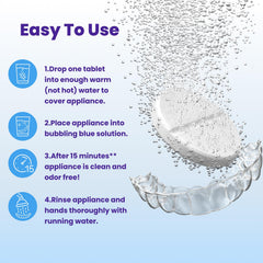 Clear aligners and retainers soaking in solution