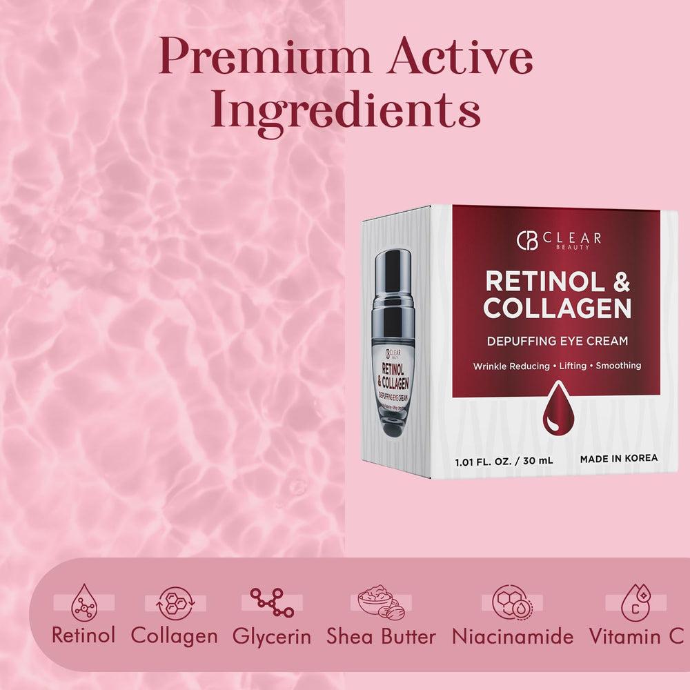 Clear Beauty Retinol Eye Cream texture close-up highlighting rich, creamy hydration.