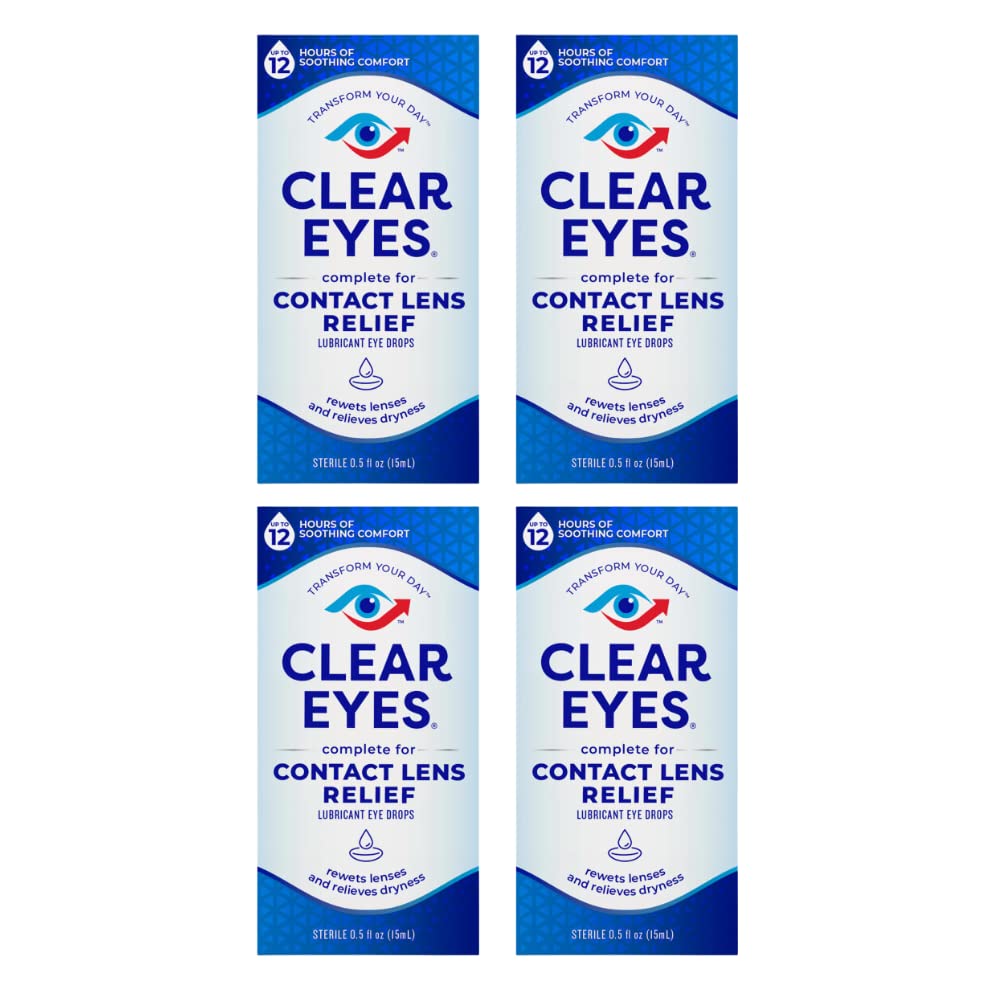 Clear Eyes Contact Lens Relief soothing eye drops bottle and packaging
