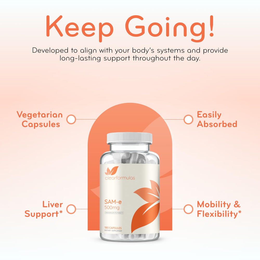 Illustration of liver and brain support with SAM-e 500mg