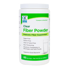 Clear tasteless prebiotic fiber powder dissolving in a glass of water