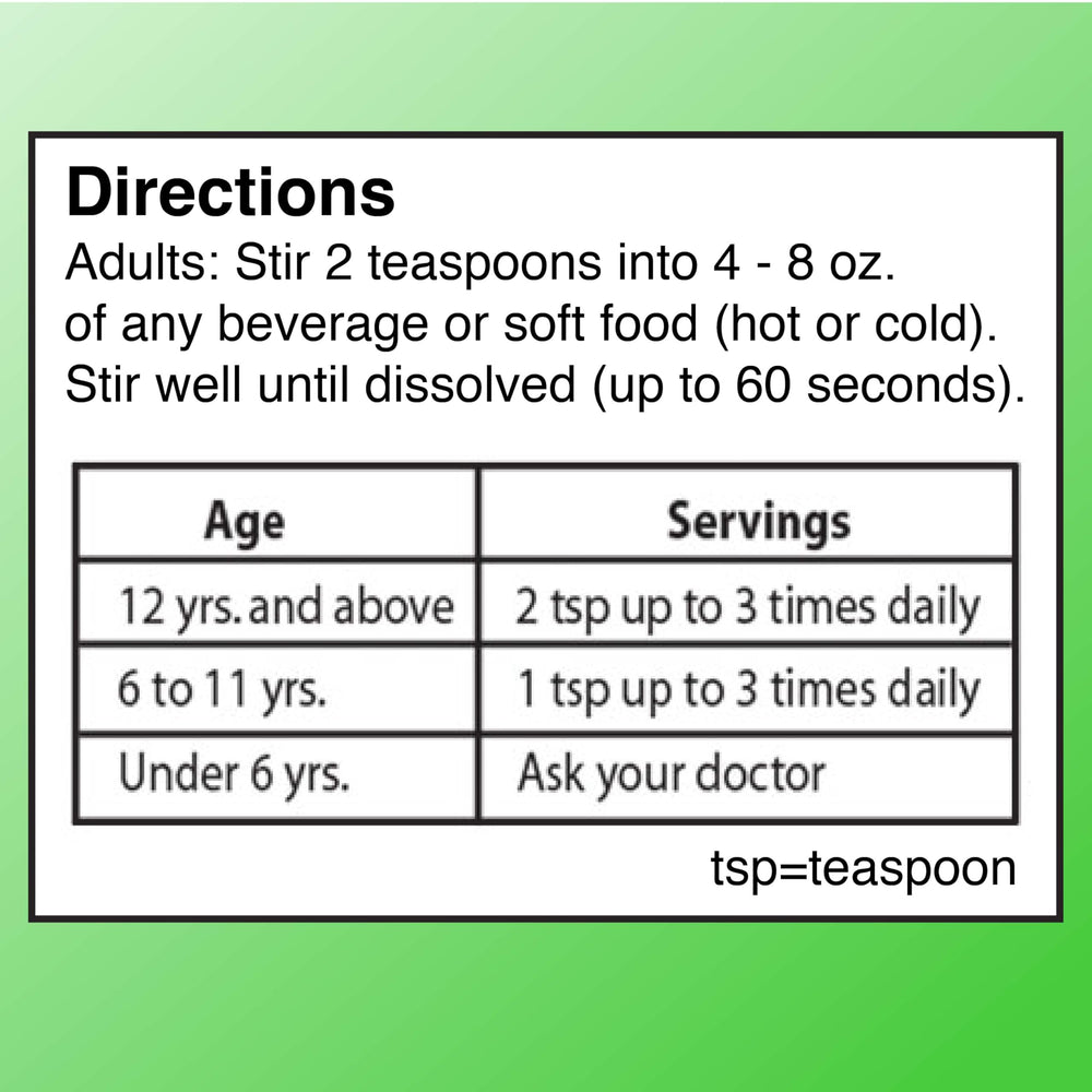 Adult and child 6+ allowed daily fiber supplement