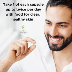 Back packaging of Clear Skin Acne Vitamins Capsules