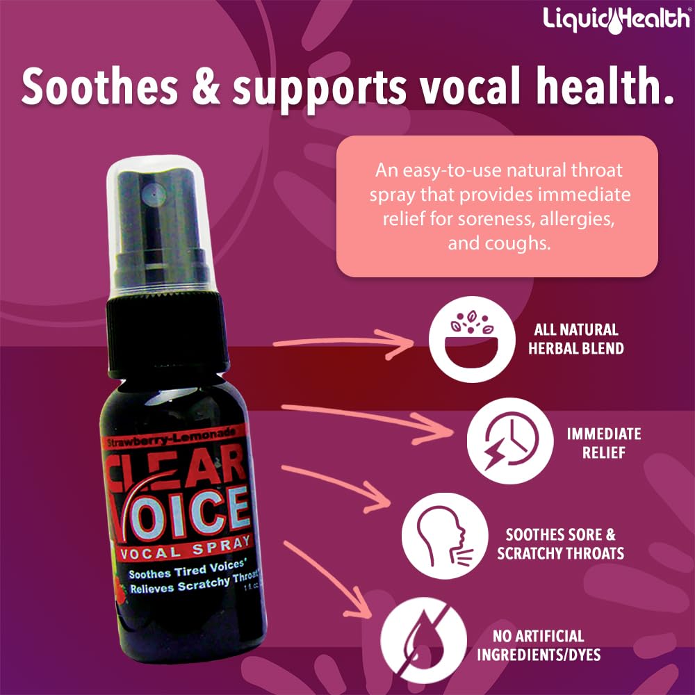 Singer applying Clear Voice throat spray on stage