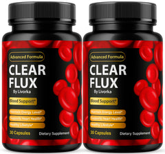 Clear Flux bottle front label showing 60 capsules