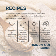 resealable bag keeps pumice powder fresh for multiple uses.