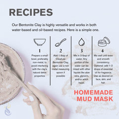 ClearLee bentonite clay powder versatile for DIY skincare recipes.