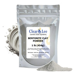 ClearLee bentonite clay powder packaging for easy at-home DIY masks.