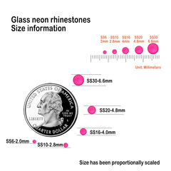 CLEKSPOYE glass rhinestones neon pink for crystal shine on outfits