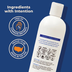 Text on package highlighting dentist-formulated, alcohol-free formula