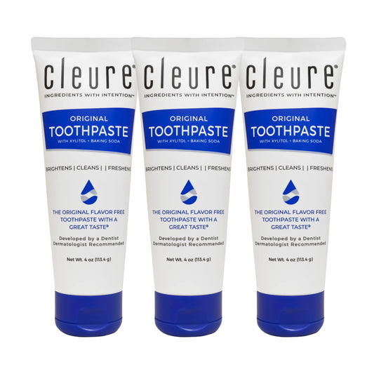 Cleure Original No Fluoride Toothpaste - 4oz tube, pack of 3