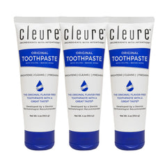 Cleure Original No Fluoride Toothpaste - 4oz tube, pack of 3