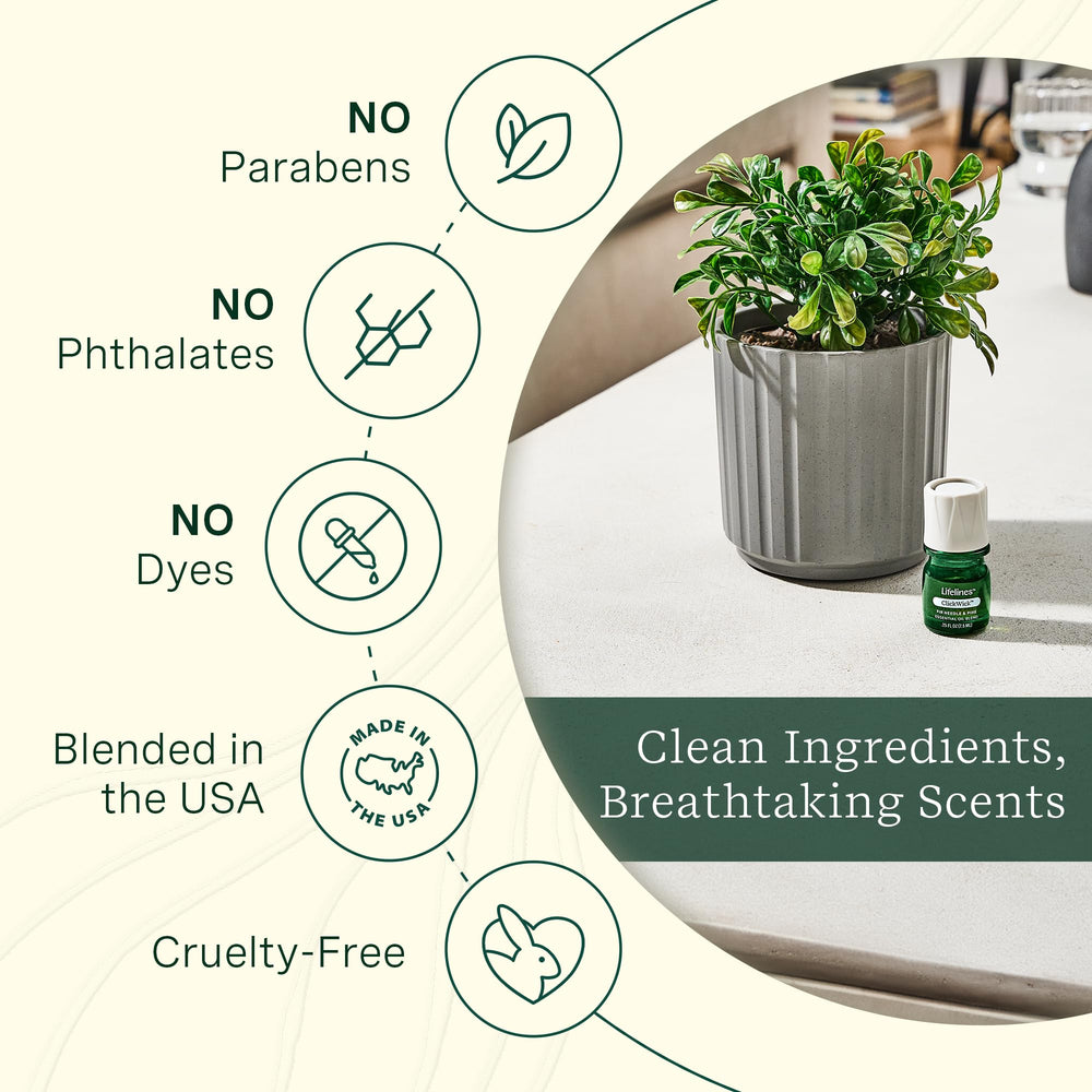 Crisp Mountain Air blend bottle label from ClickWick Lifelines Discovery Set