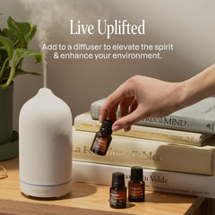 Dropper dispensing pure lavender essential oil