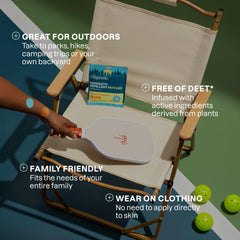 Cliganic patches featured in outdoor scenes provide easy peel-and-stick application.