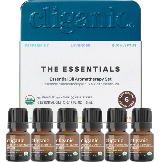 Cliganic Organic Aromatherapy Essential Oils Set Top 6 packaging image
