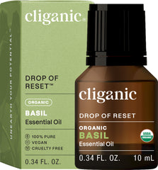 Cliganic Organic Basil Essential Oil bottle 0.33oz