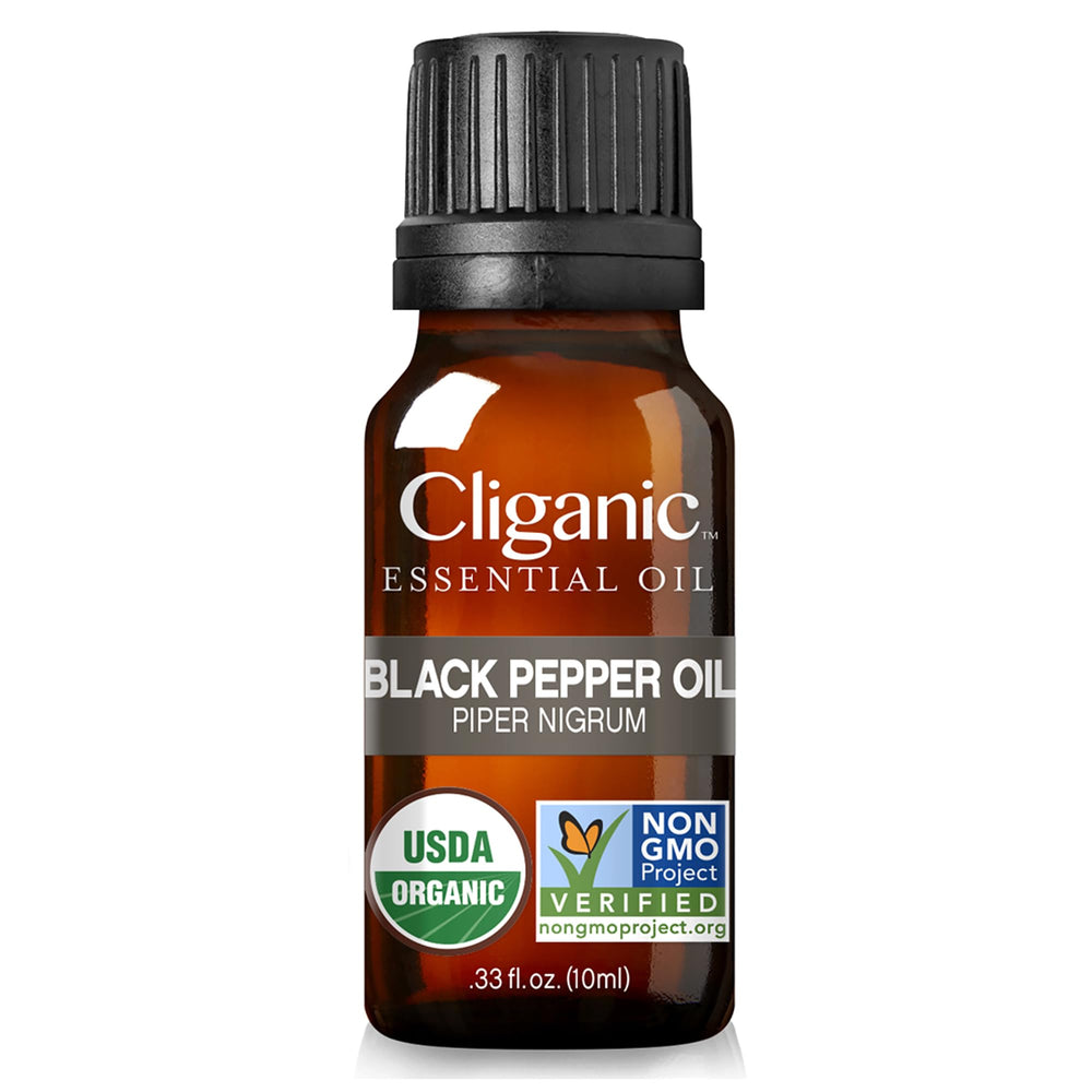 USDA Organic certified seal on Cliganic Black Pepper Essential Oil