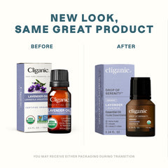 Packaging featuring USDA Organic certification for lavender oil