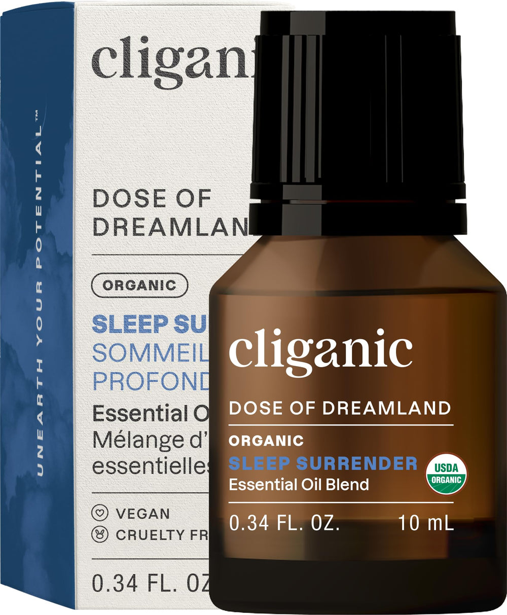 Cliganic Sleep Surrender Blend essential oil bottle
