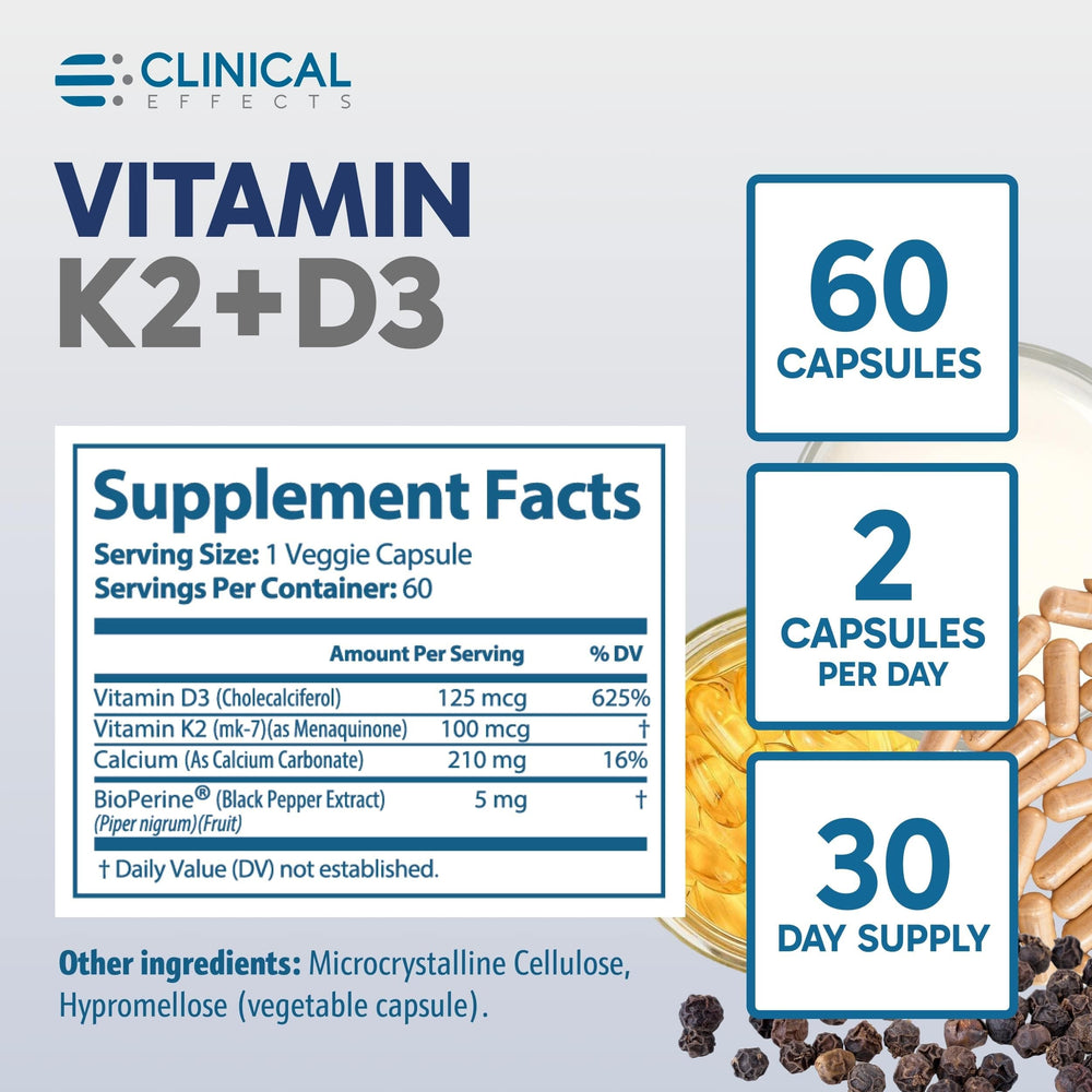Product packaging design for Clinical Effects K2 + D3