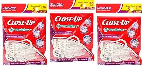 Close-Up Precision Floss Picks 60 ct pack of 3 – packaging with 3 boxes