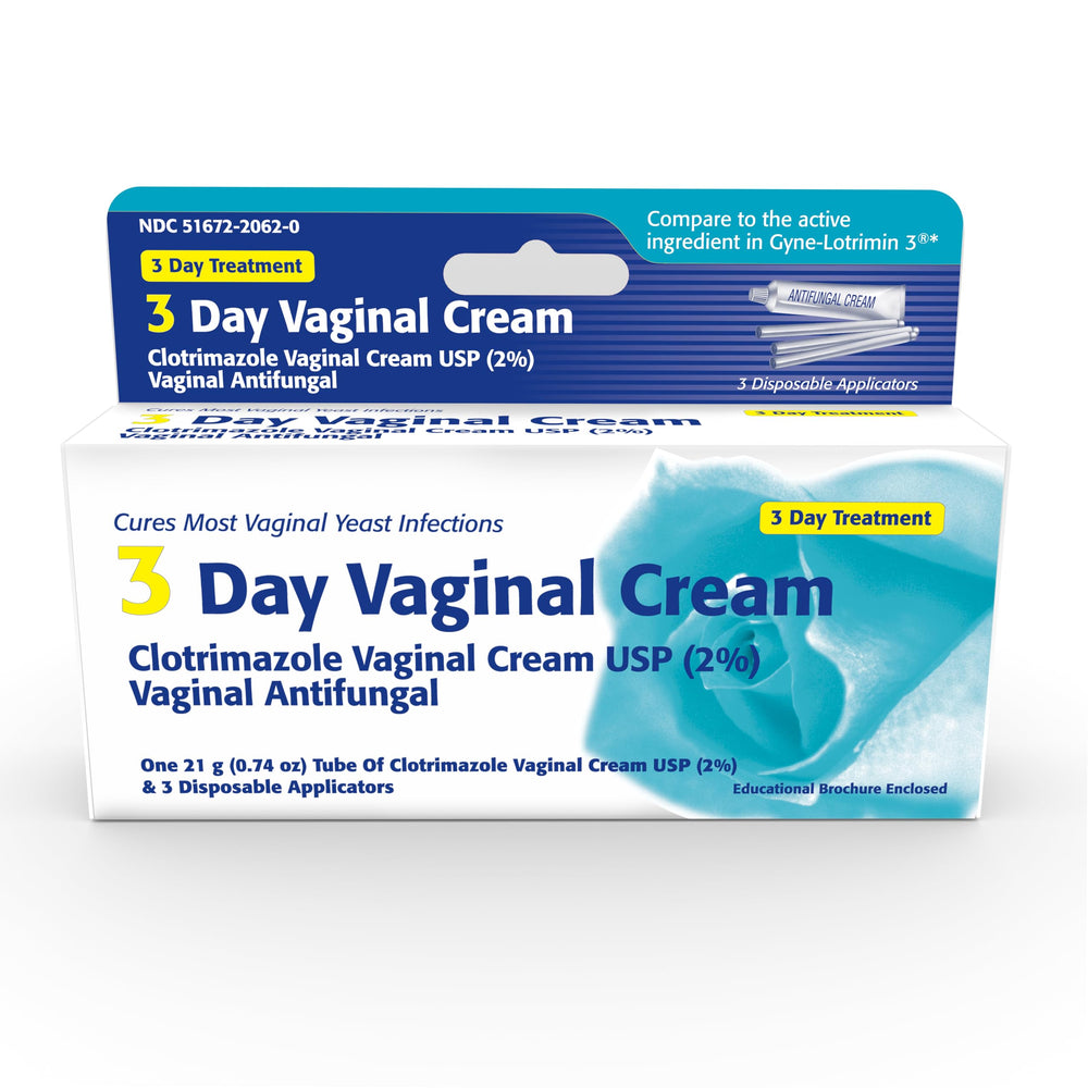 Clotrimazole 3-Day Vaginal Cream in-use tube illustrating smooth application
