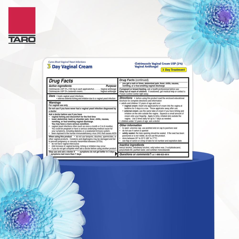 Clotrimazole 3-Day Vaginal Cream travel packaging for on-the-go treatment