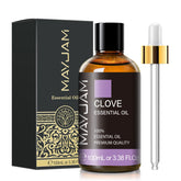 Amber glass bottle of MAYJAM Clove Essential Oil 100ml