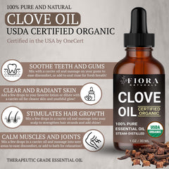 Clove oil diluted for teeth and gums care