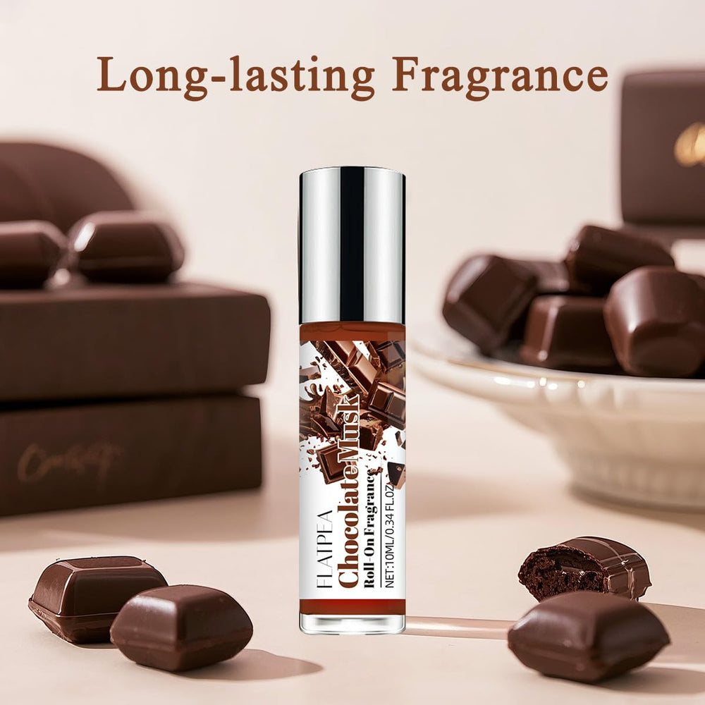 CLQFDT Chocolate Musk Roll-On applying to pulse points for precise scent