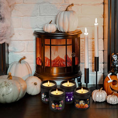 Rosemary scented candle in Halloween-themed jar by CLTNIKET